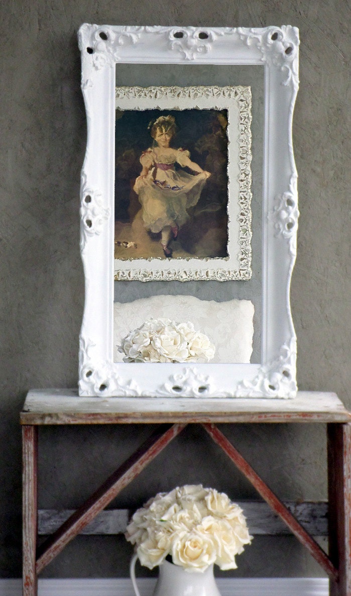 Antique Shabby Chic Mirror French Country Nursery