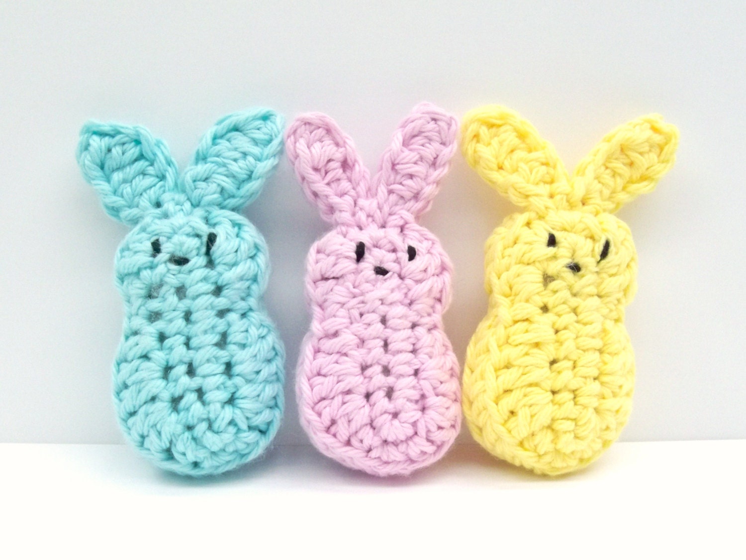 Set of 3 Amigurumi 'Marshmallow' Easter Bunny Peeps