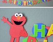 Elmo Sesame Street Birthday Banner Party Decoration- CUSTOM Name and Age (20 letters)
