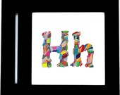 Custom Letter Intial Geometric Alphabet 8 x 8 Print Children Name