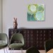 Abstract Acrylic Painting Original Fine Art 20"x20" by Linnea Heide - modern geometric - metallic gold - green