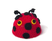 Ladybird hat crochet novelty beanie ladybug hat for children and toddler 12 months - 3 years