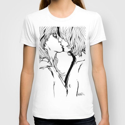 T-Shirt - The Kiss by Paul Nelson-Esch - Pencil Drawing Art Illustration