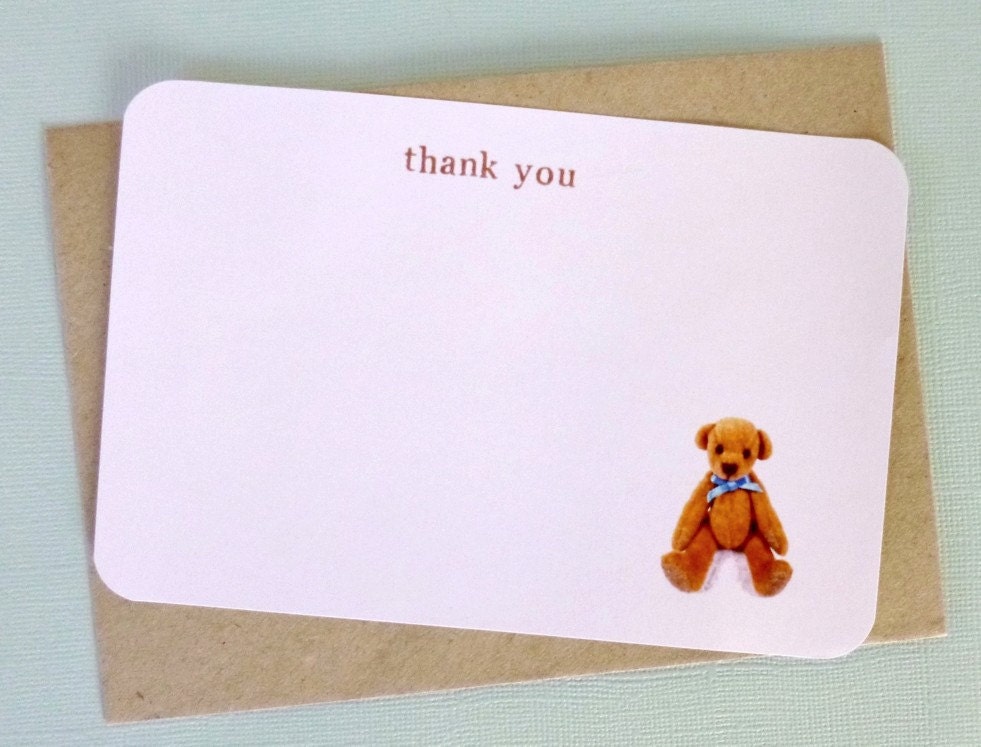 Teddy Bear Note Cards - Thank You - with envelopes
