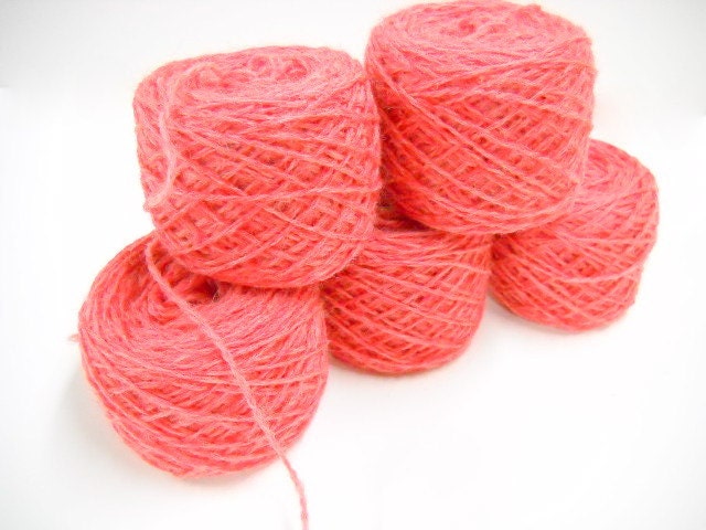 Knitting Yarn, Vintage Yarn, Unger Wool Yarn, Britania, Shetland Type Yarn, Knitting Supplies, Crochet, DIY projects, Coral Yarn