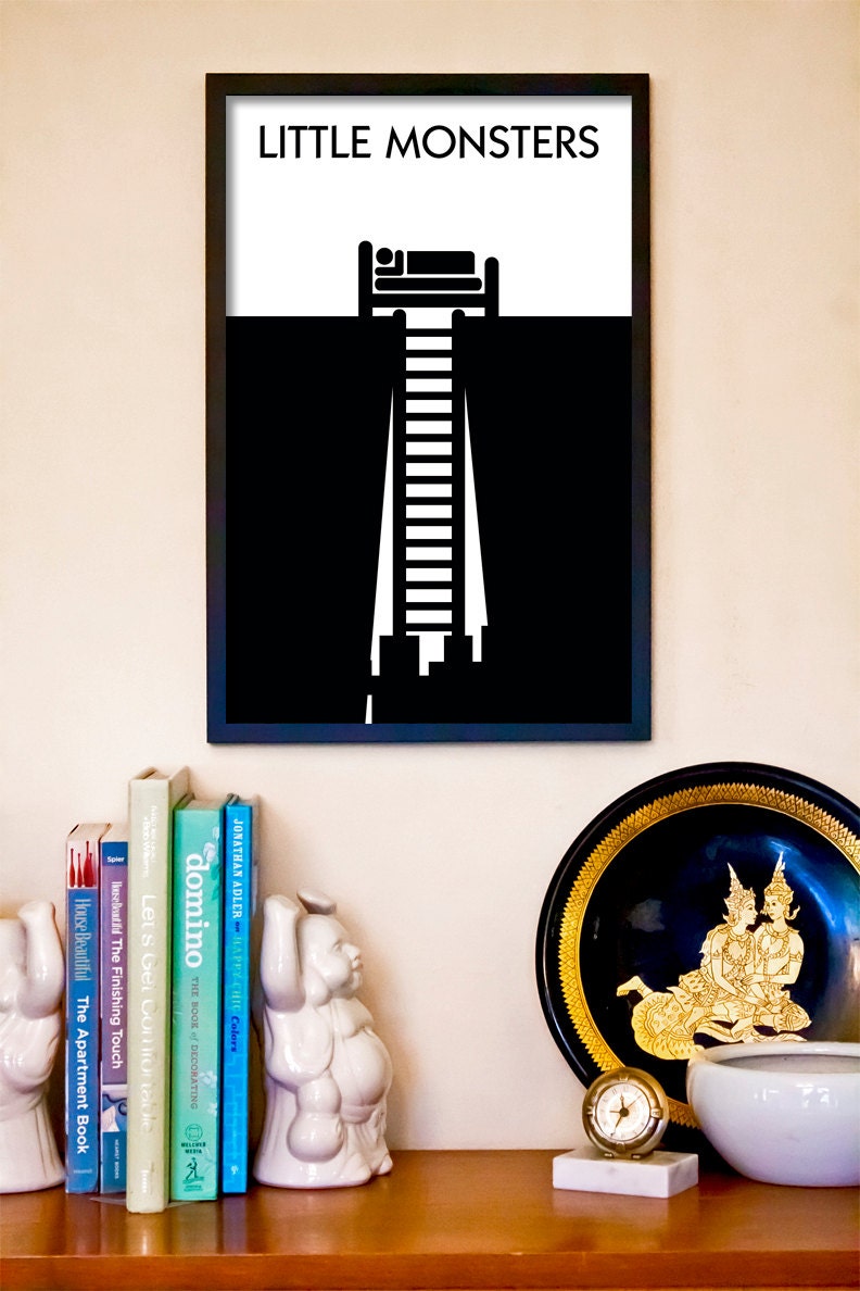 Minimalist Cult Movie Poster // Little Monsters // 11x17 Fantasy Art Print