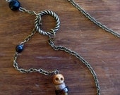 Special Edition Glass Bottle Gris Gris Lariat Necklace Voodoo Amulet Design OOAK