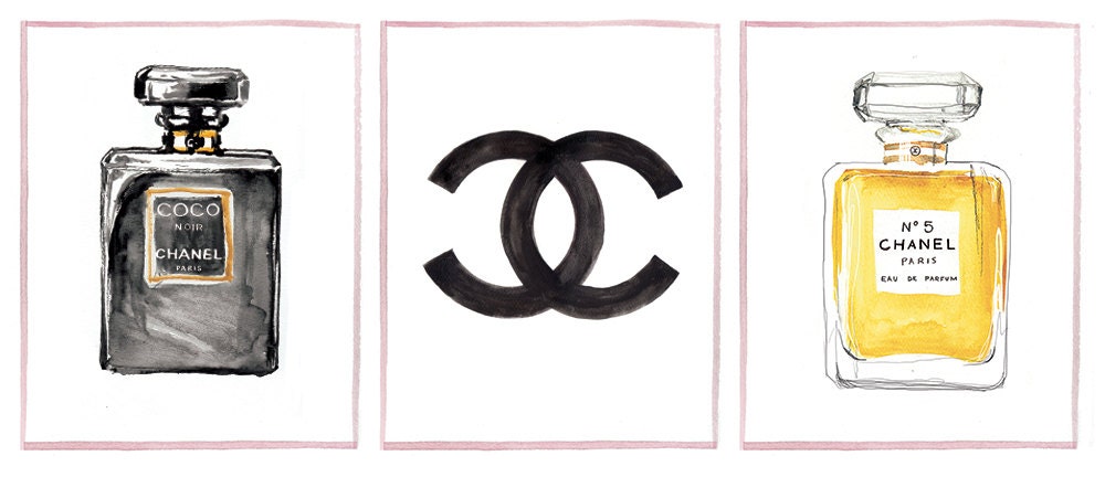Chanel No5, Coco Noir A6 giclée prints, set of 3