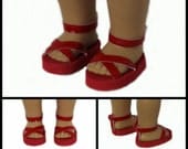 Patent Leather Strappy Sandals (Available in 3 Colors) for American Girl/18" Dolls