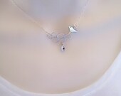 Personalized Bird Necklace, Initial Necklace, Mothers Necklace, Family Tree Necklace, Couples Jewelry, Customized Jewelry, New Mom Jewelry