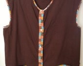 Vintage art smock, patchwork, size Large