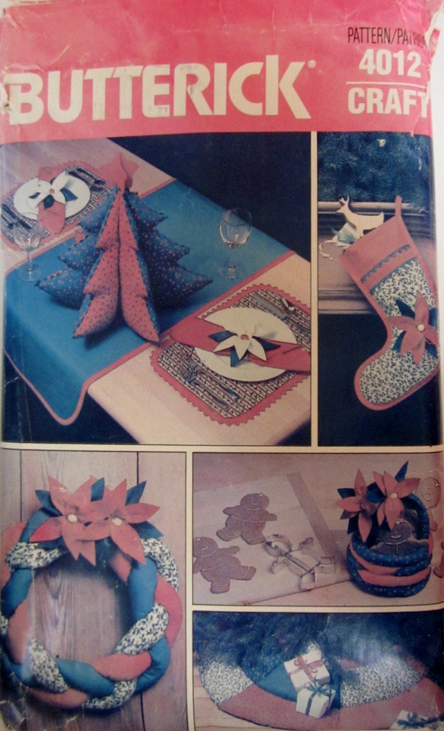 Butterick 4012 Christmas Accessory 1980s Vintage Pattern