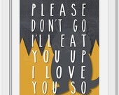Where The Wild Things Are - PRINTABLE ART - I Love you so