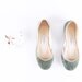 custom listing for Rose...s40...up-cycled Velvet Dark Green nubuck ballet flats.