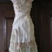 vintage inspired shabby chic ivory cotton doilies and lace strapless dress...medium to 40" bust