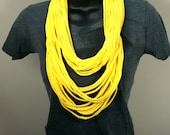 Spaghetti t-shirt necklace scarf - Sunshine Yellow