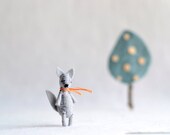 wolf - miniautre felt woodland grey wolf