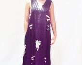 Vintage 90s RAYON Maxi Dress Sm Med // 80s Print Maxi Dress // Deep Armholes // Dragonfly Print