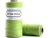 Full Spool (240 yards) of Bright Apple Green Solid Color Divine Twine Baker's Twine - 4-ply, 100% Cotton, Made in the USA