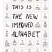 New Improved Alphabet poster print humorous literary instructional poster