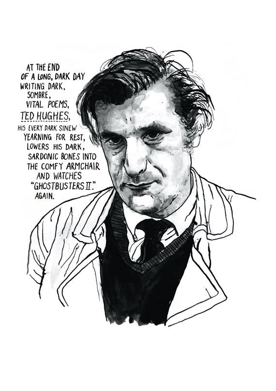Ted Hughes Literary Poster Print Great Poet