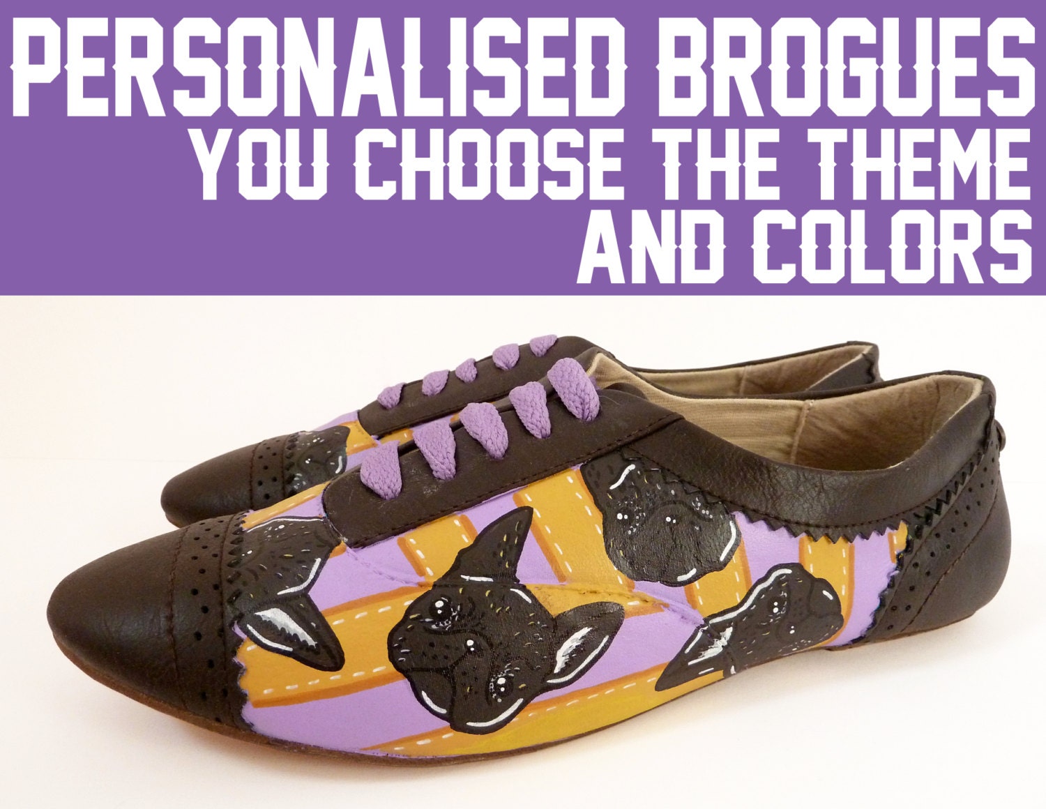 Personalised Brogues - You choose a design - Range of sizes & colors available