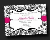 Damask Bridal Shower Invitation Black & White (Printable Digital File) Il_170x135