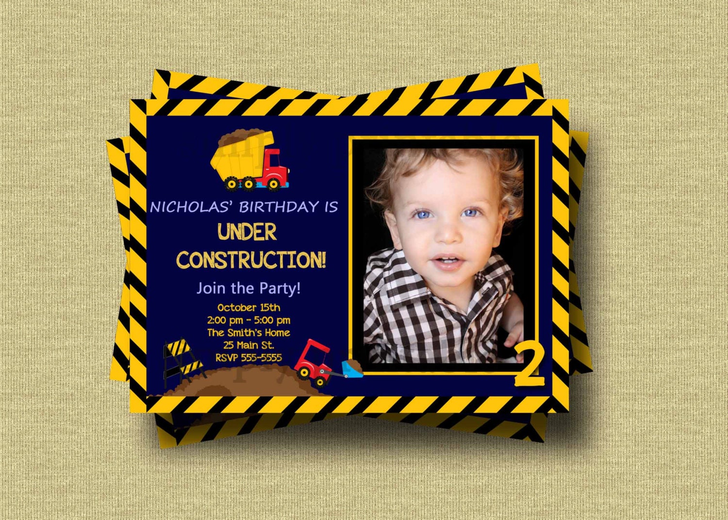 Construction Invitation Birthday Il_570xn