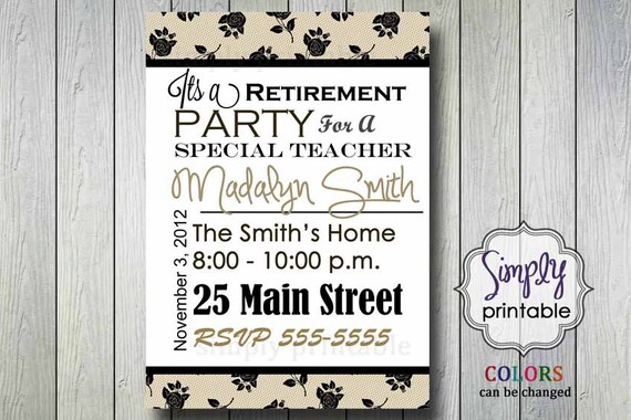 Lace Retirement Party Invitation Il_570xn
