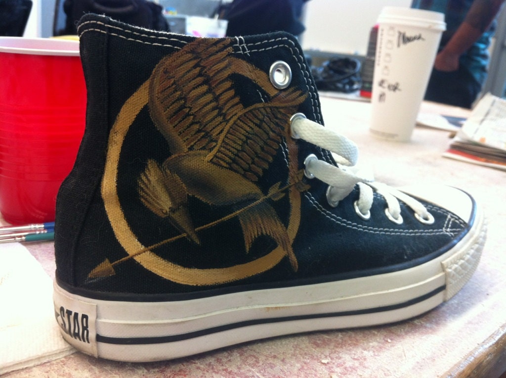Hunger Games Custom Painted Converse Shoes