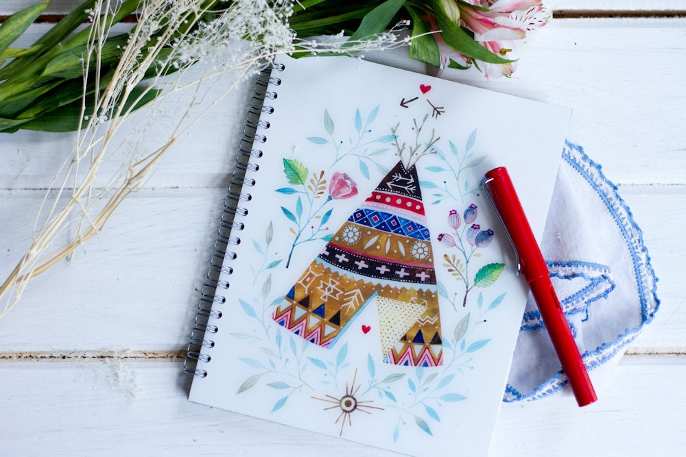 Tepee Notebook - resin cover blank pages