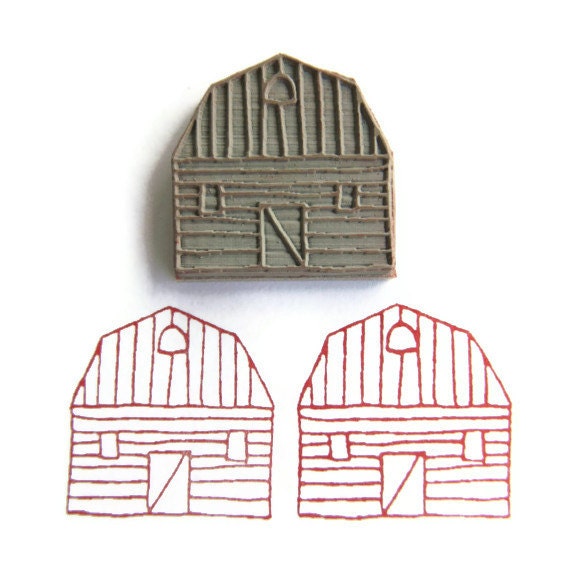 Barn House Stamp - Cling Rubber Stamp