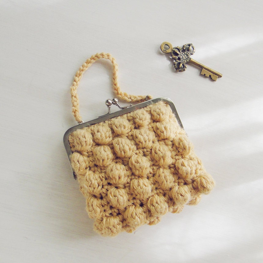 PDF Crochet Bag Pattern Zoe bubble - easy PHOTO TUTORIAL - recipe for any purse frame size - boho bag, coin, pouch, purse crochet pattern