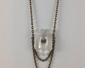SALE --- 3 stone crystal quartz necklace