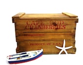 Wooden Crate Cape Cod Cranberry Rustic Wood Crate Nautical