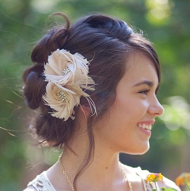 Bridal Hair Accessory, Blush Pink, Fascinator, Wedding Head Piece, Bridal Hair Flower, Hair Clip, Bridal Fascinator