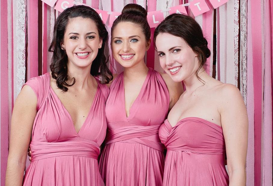 Dusty Rose Pink Bridesmaid Dress - Convertible Infinity Wrap