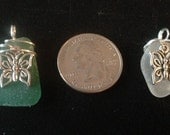 Wire Wrapped Butterfly Sea Glass Pendant