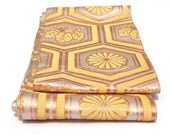 Japanese Silk Obi. Geometric Gold Yellow Design. Wall Hanging Table Runner (Ref: 335)