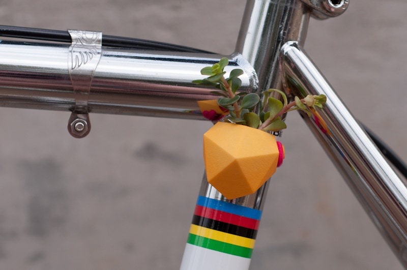 Geometric Bike Planter, in Bright Yellow: Wearable Planter