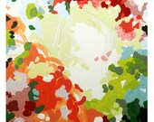 Flower Garden Abstract 16x20 Original painting by Cortney North, cottage decor, english garden room, floral painting