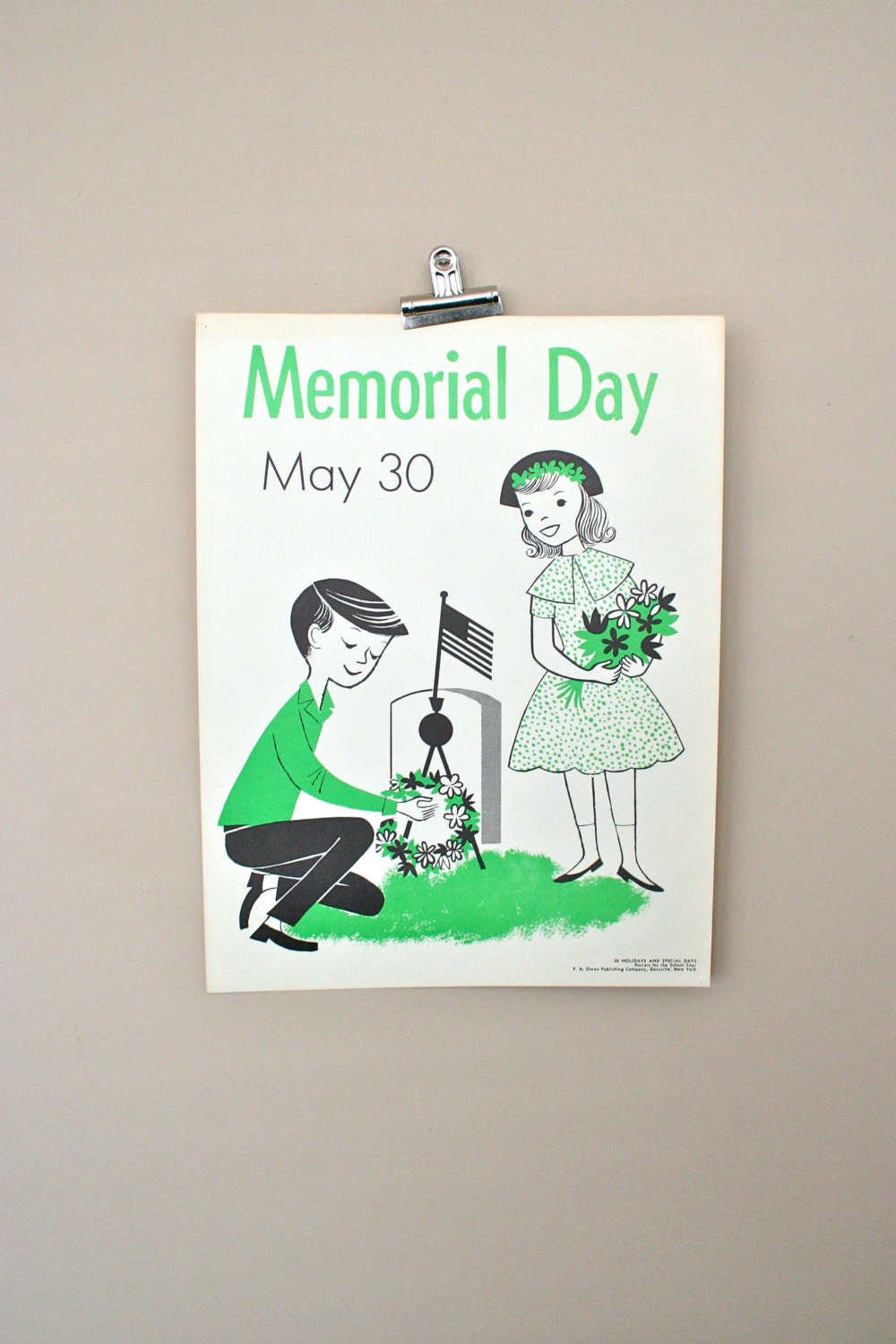 vintage school holiday poster: memorial day