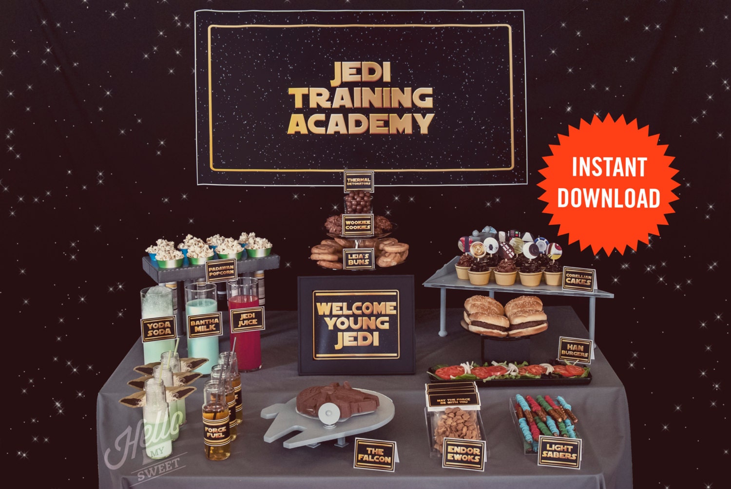 Star Wars Large 2x4 Banner - Space Background - Printable Birthday Party Decorations