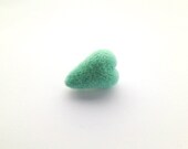 Mint Felt Heart Brooch - Needle Felted Pastel Green Valentine Heart Brooch