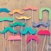 Set of 12 Felt Photo Props // Mustaches Double-Layered Soft Felt // Wedding Photo Props // Assorted Props // Wedding Photo Booth Props