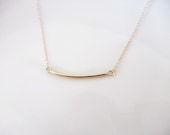 Tiny Gold Tube Necklace,14k gold filled chain