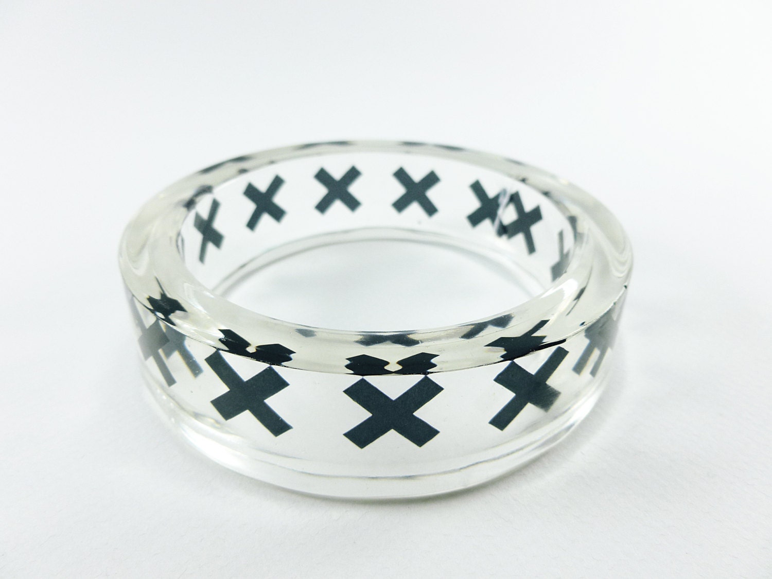 Resin Bangle X Design Handmade Attitude Bangle Punk Rock Straight Edge