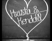 RUSH ORDER - Personalized Wire Wedding Cake Topper With Bride and Groom Names