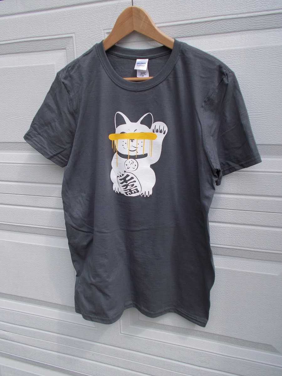 Blind Lucky Cat Unisex Charcoal Tee