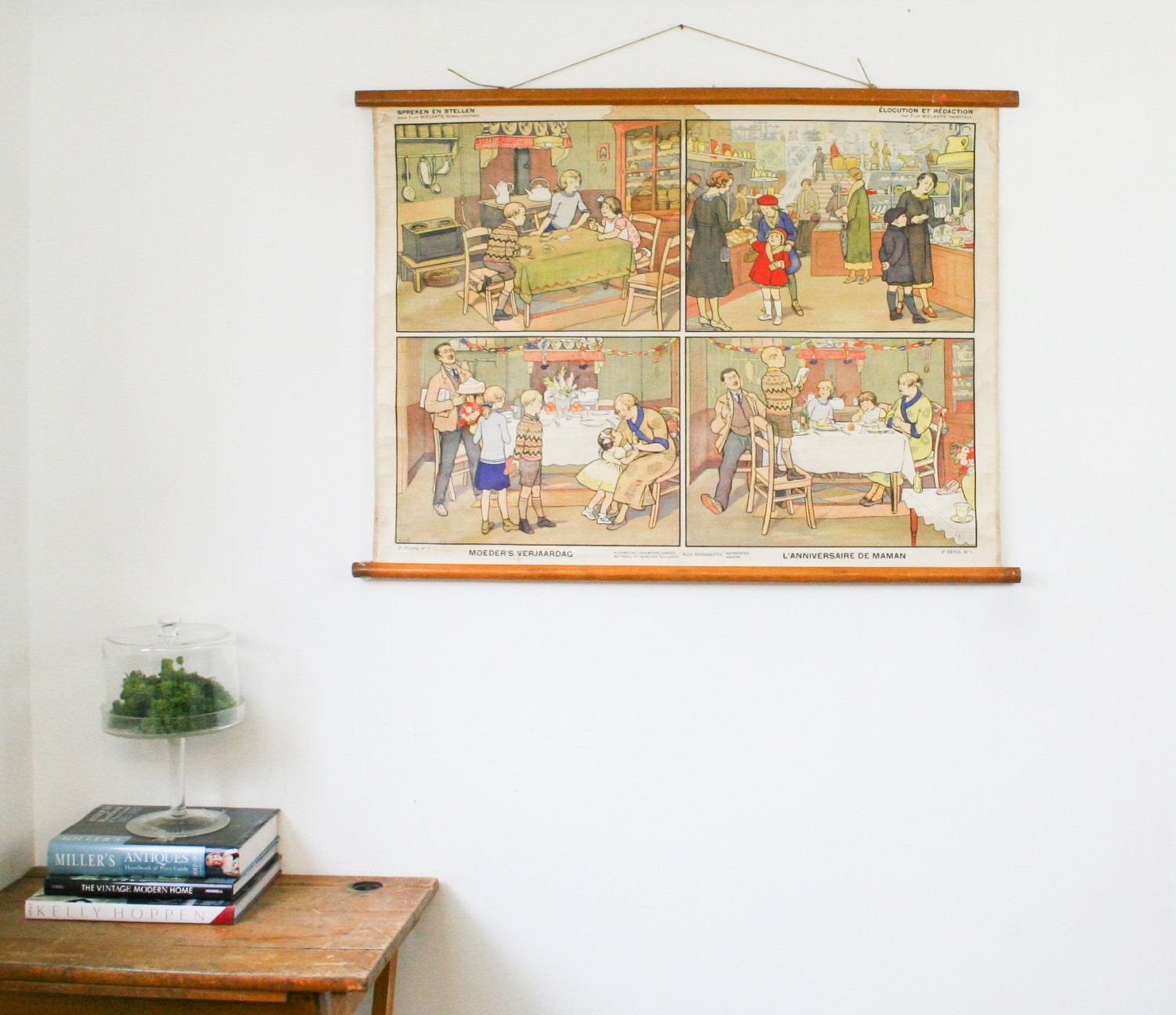 Vintage School Chart, Mothers Birthday,  Pull Down Chart